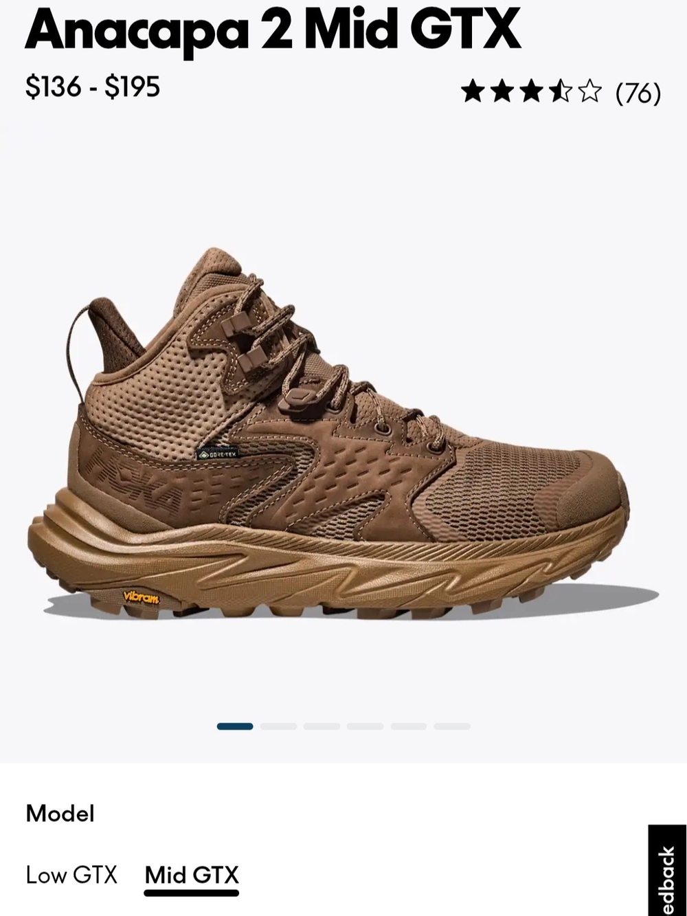 Hoka Anacapa 2 Mid GTX Women's Hiking Boot — Brown